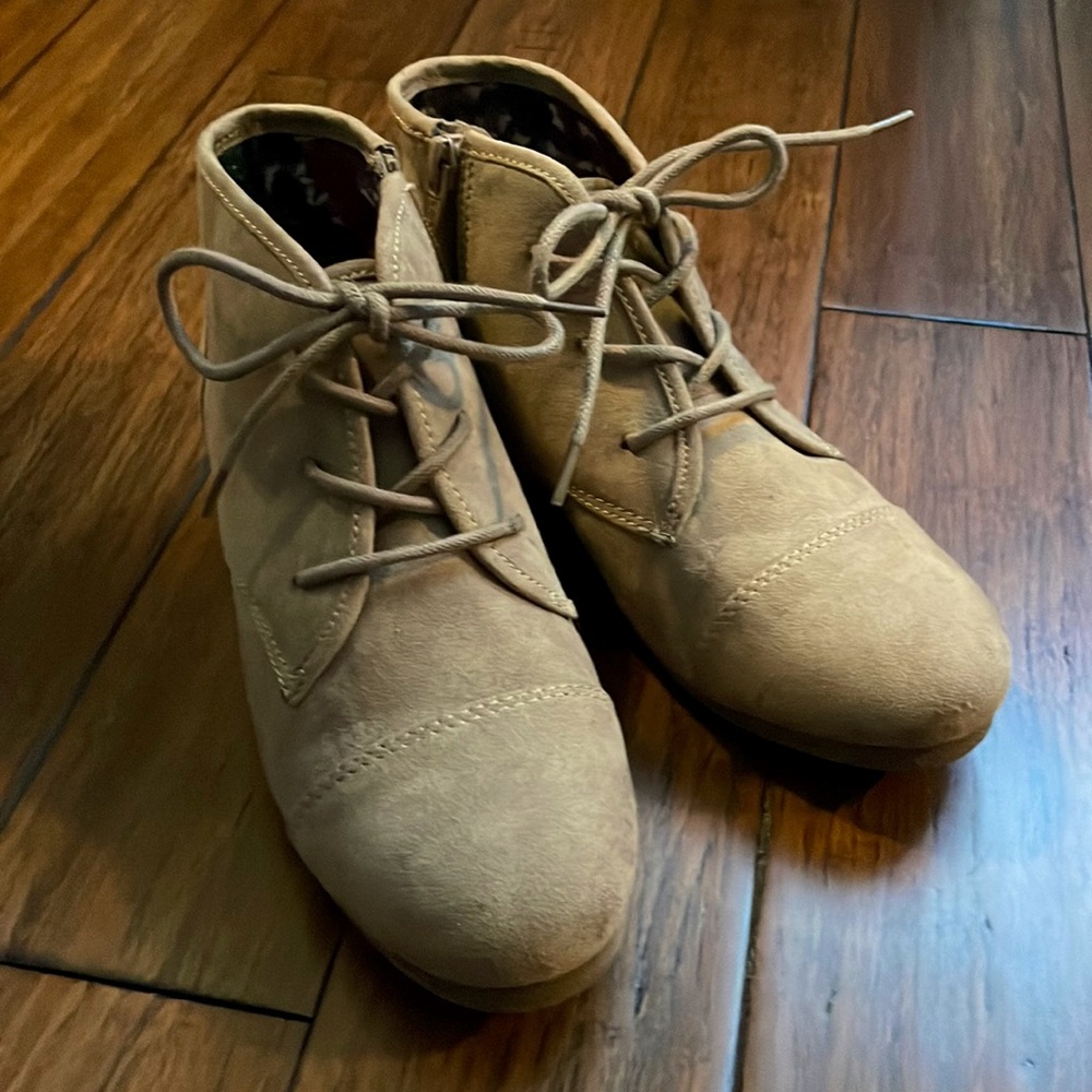 Suede Tan Booties Shoes